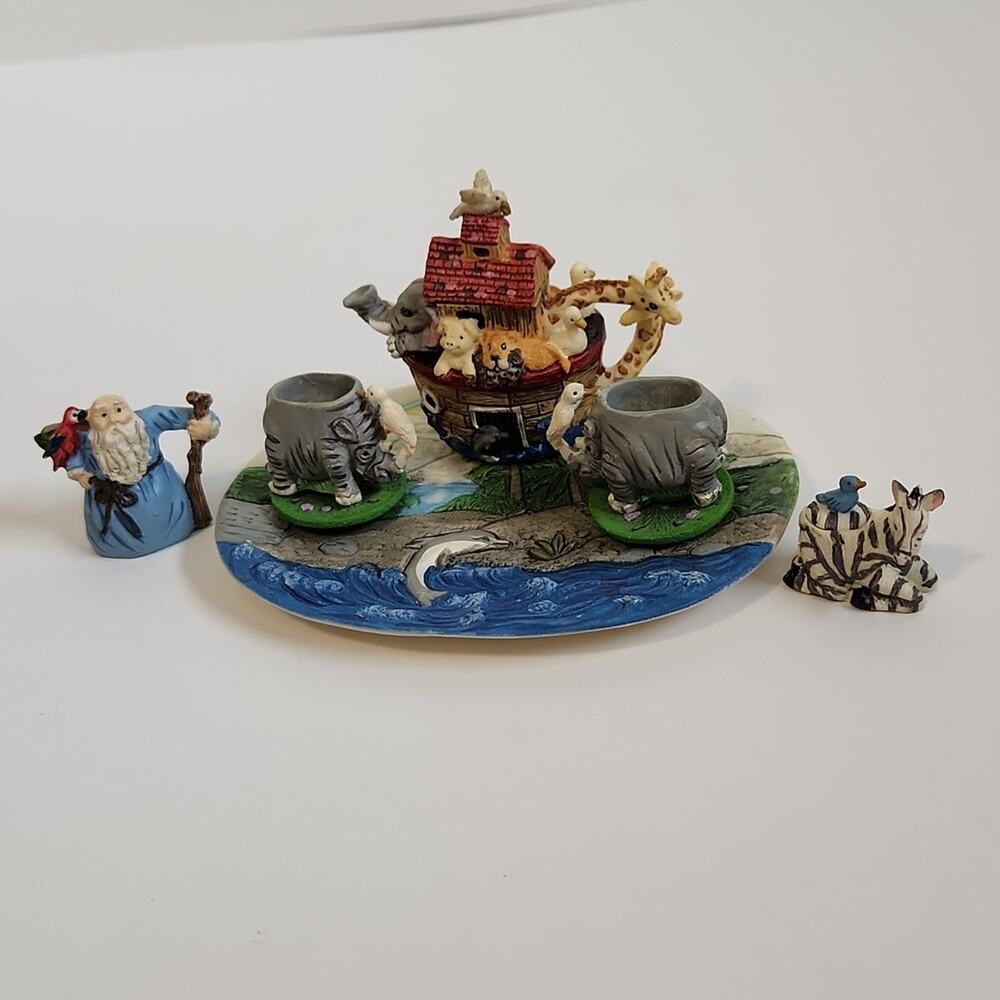 Noah's‎ Ark 10 Piece Miniature Poly Resin Tea Set Collectible Animals Toy - Picture 9 of 9